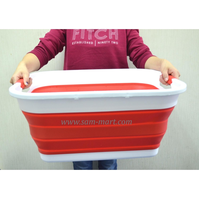 SAMMART 40L  10.5 Gallon  Collapsible Plastic Laundry Basket Foldable Pop Up Storage Container Organizer Portable Washing Tub Space Saving Hamper Baske