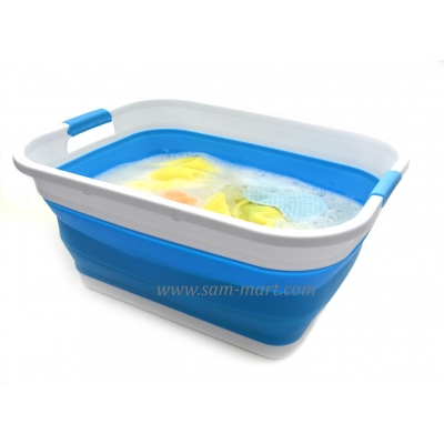 SAMMART 40L  10.5 Gallon  Collapsible Plastic Laundry Basket Foldable Pop Up Storage Container Organizer Portable Washing Tub Space Saving Hamper Baske